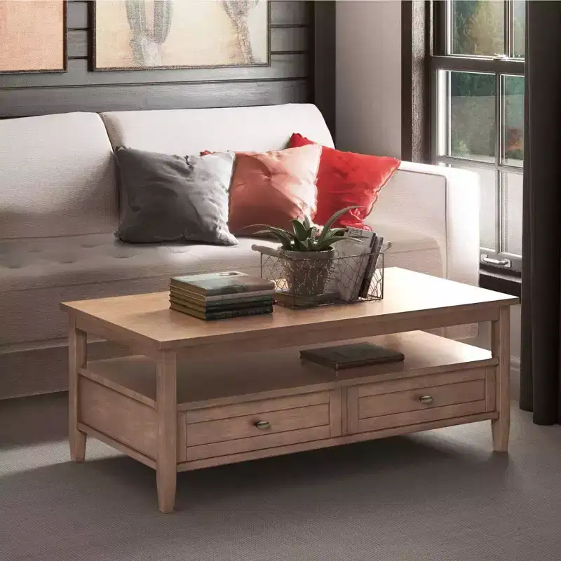 Norfolk Solid Wood 48 inch Wide Transitional Coffee Table