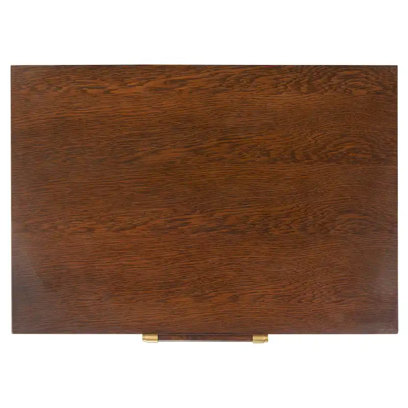 2-Drawer Nightstand with Brass Legs & Contrast Finish