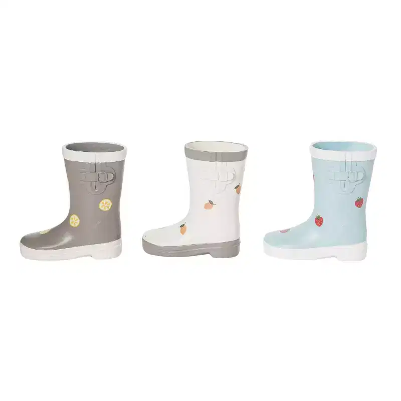 Transpac Multicolored Resin Fruit Boot Planter Set of 3 Fun Spring Tabletop Decor for Indoor Use and Gift Giving