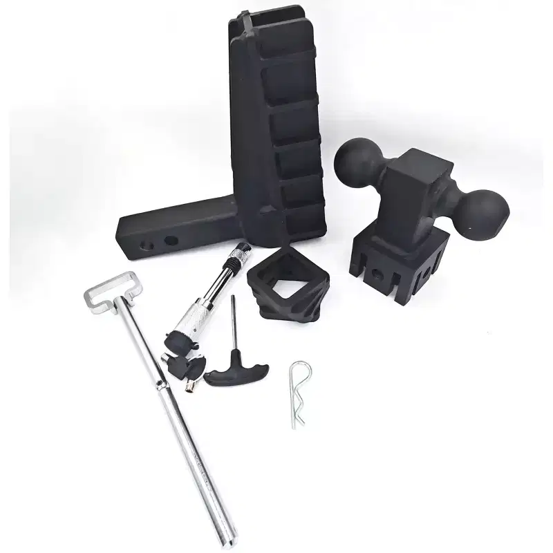 Trailer Hitch Ball, Hitch Ball Mount - Adjustable Receiver Dual Ball Drop/Rise w/Anti-Theft Pin for Truck/RV/Trailer/Camper