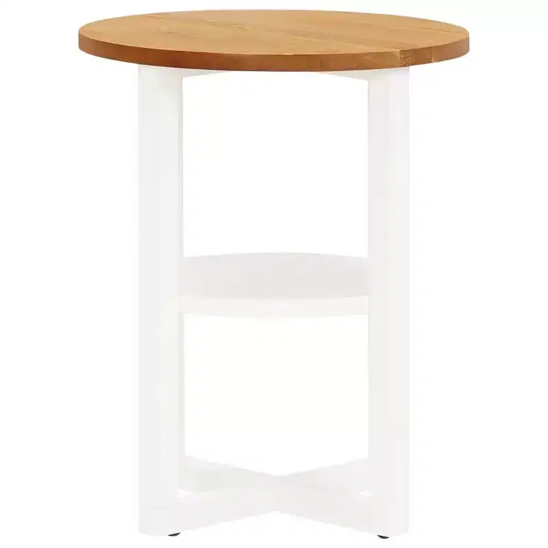 Lamp Table Solid Oak Wood Side End Couch Coffee Table White/Light Wood