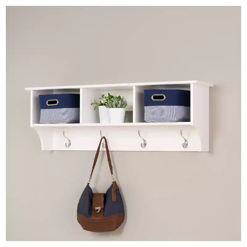 48" Wide Hanging Entryway Shelf White