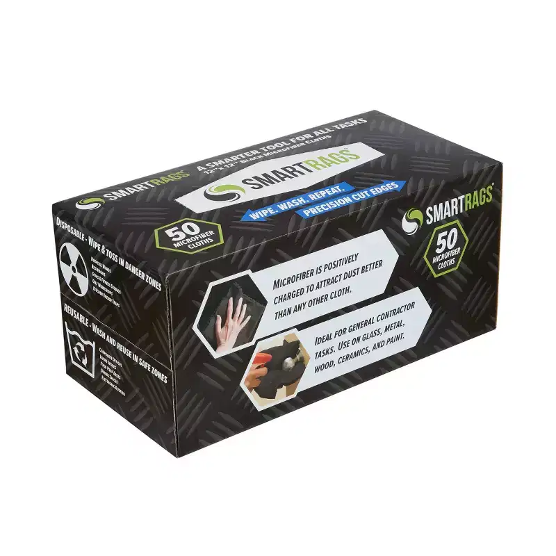 Arkwright Microfiber Smart Rags Cleaning Cloths (Box of 50), 12x12 in.