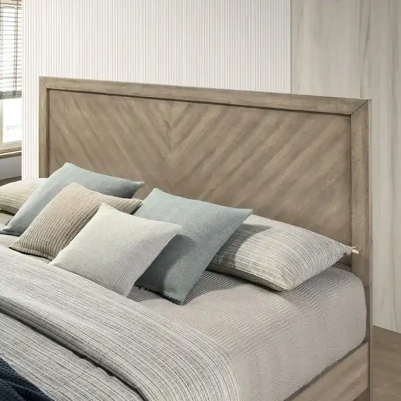Roundhill Furniture Arena 3-Piece Contemporary Wood Bedroom Set: Panel Bed and 2 Nightstands in Antique Gray