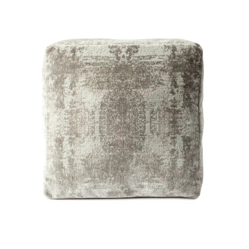 HomeRoots 18  Gray Abstract Pouf Ottoman