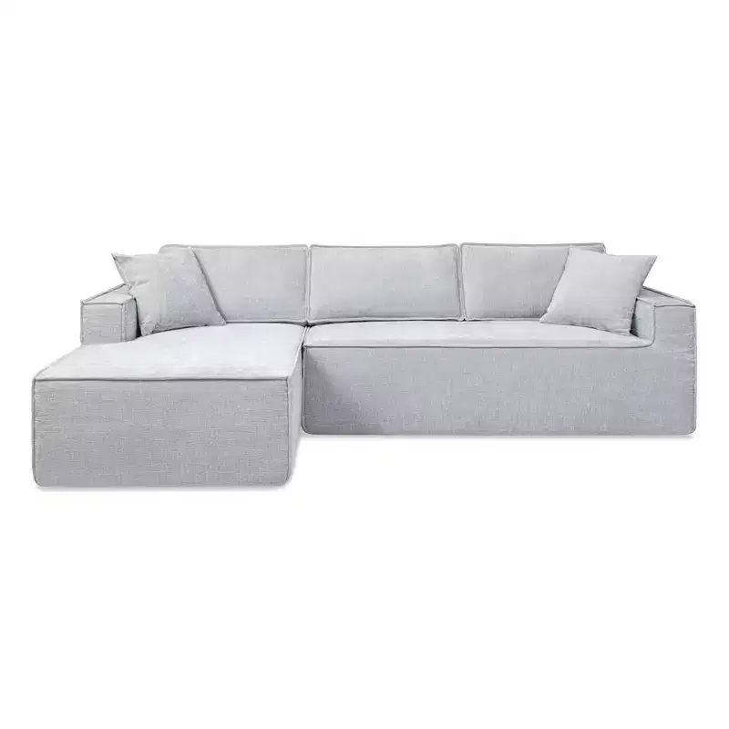 Jennifer Taylor Home Brenley 110.5 LAF Sofa-in-a-Box Sectional Sofa, Ash Gray Chenille