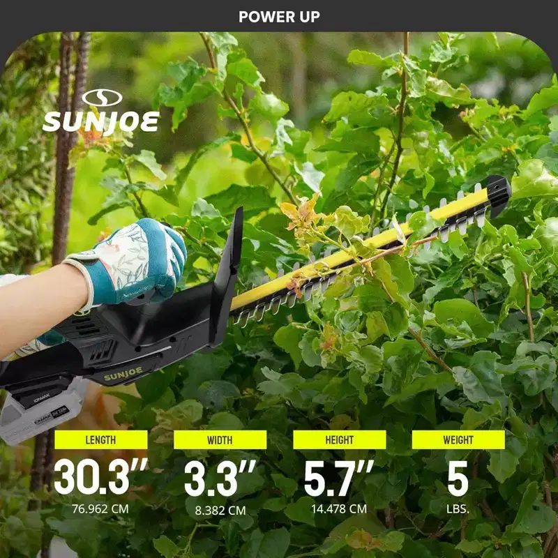 Sun Joe Cordless Handheld Hedge Trimmer with 18 Blades & 5/8 Cutting Capacity
