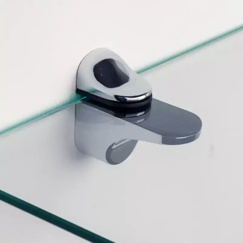 (Set of 2) 10" x 10" Radial Floating Shelves Clear Glass - Danya B.