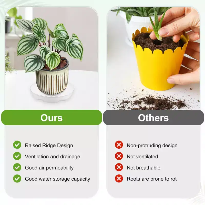 Unique Bargains Indoor Outdoor Heavy Duty Waterproof Plant Saucers 4 Pcs