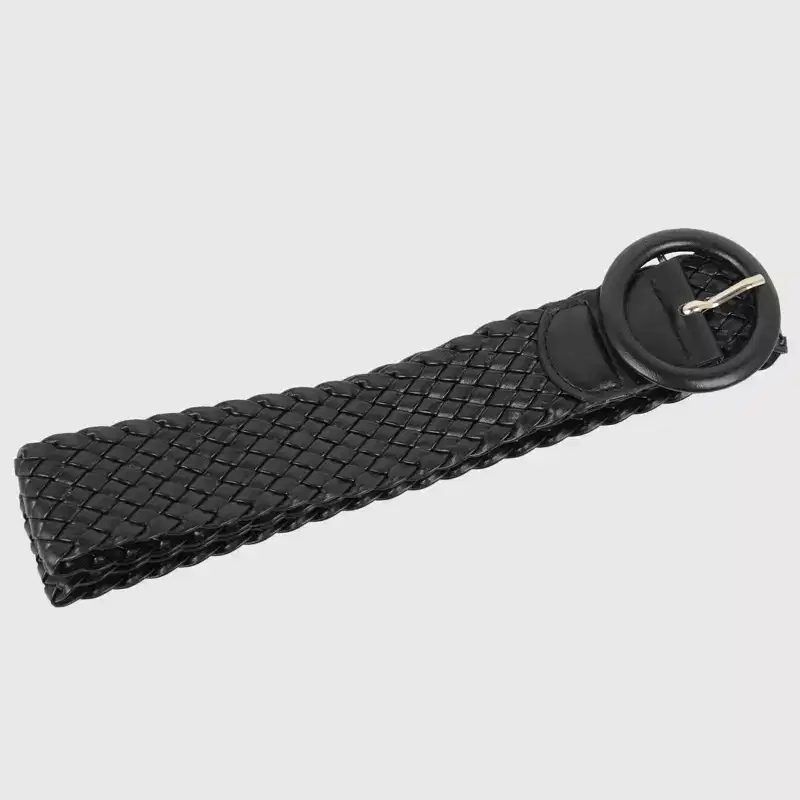 Anna-Kaci Sleek Woven Women's Fashion Belt with Plastic Buckle