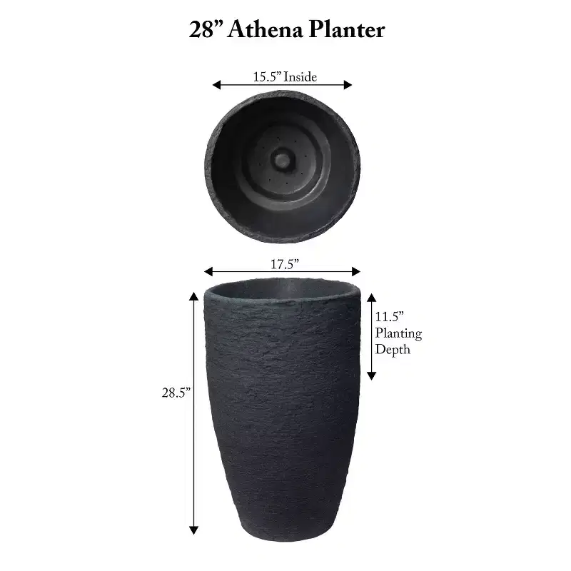 Algreen Products 87313 Athena 28.5 Self Watering Level Indicator Indoor Outdoor Plastic Planter with Overflow Drain, Brown