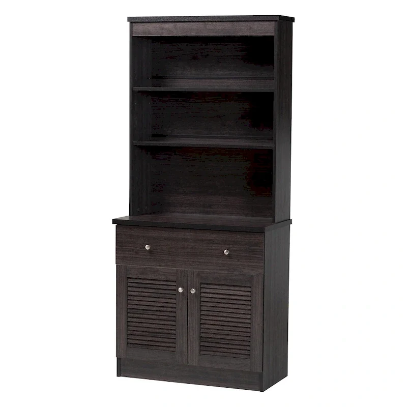 Traditional Dark Brown Wood Kitchen Storage by Baxton Studio