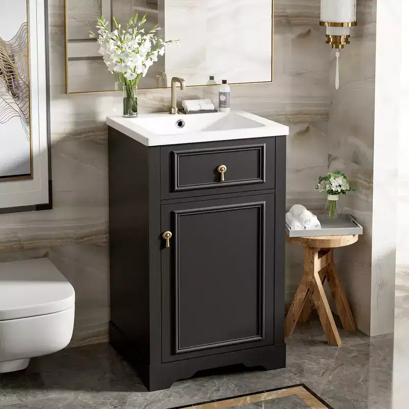 20 Small Bathroom Vanity Sink Combo with Drawers, Bathroom Floor Cabinet with Shelf and Soft Close Door