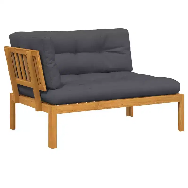 vidaXL Patio Sofa Solid Wood Acacia Cushions