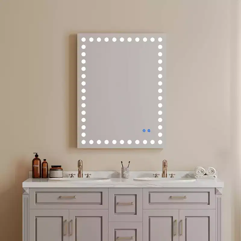 40x32 Inch LED Bathroom Mirror with Anti-Fog & Touch Dimming - 3 Light Settings for Vanity