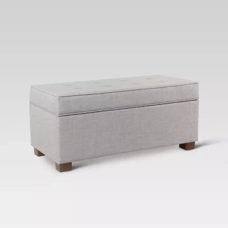 Tufted Top Storage Ottoman - Gray - ™ Upholstered Rectangular Furniture with Lid
