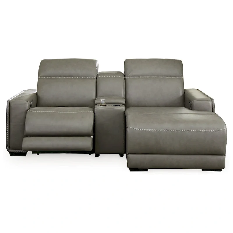 Signature Design by Ashley Correze Gray 3-Piece Power Reclining Sectional with Chaise - 88W x 65D x 33H