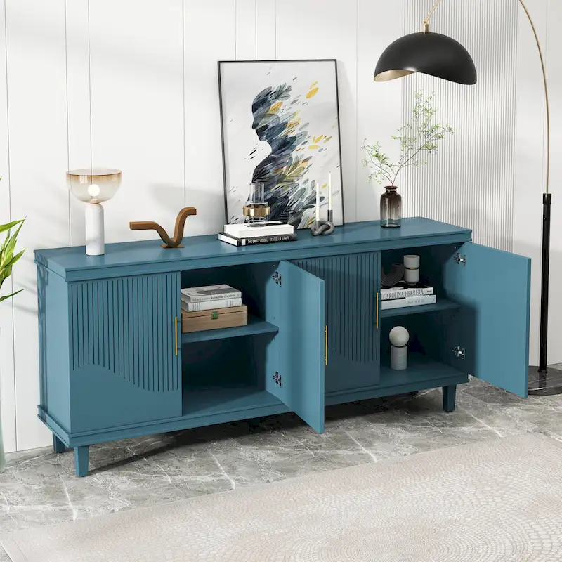4-Door Storage Cabinet with Adjustable Shelves