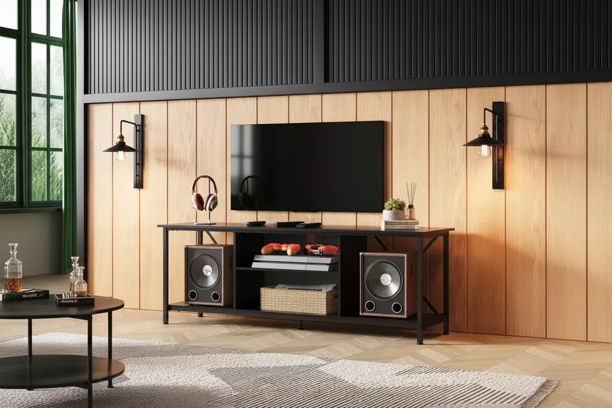 Rustic Industrial TV Stand for 55