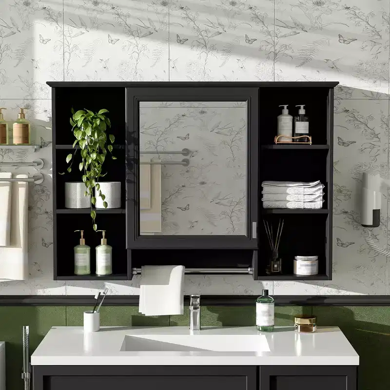 Bathroom Mirror Cabinet 42-Inch, 3-in-1 Wall-Mounted Medicine Cabinet, Adjustable Shelves, Soft-Close Doors, HD Mirror, Vanity Storage