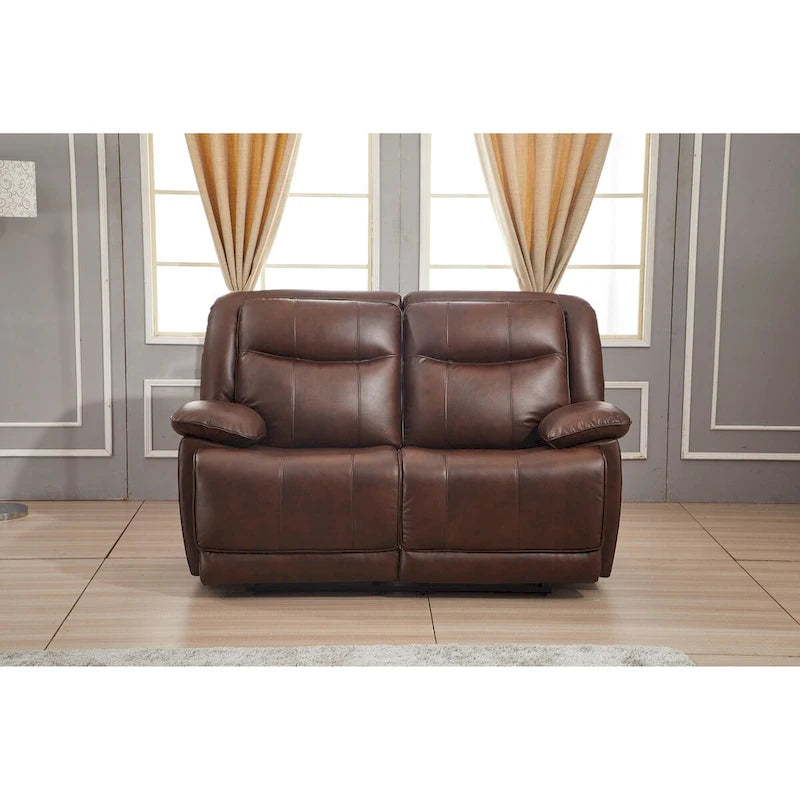 Betsy Furniture Bonded Leather Manual Rclining 2-seat Loveseat 8006