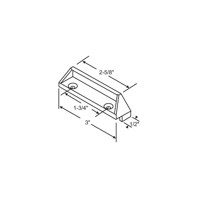 Brixwell Sash Lift Window Hardware, Plastic Material, 3 Bottom Length, 2-5/8 Top Length, 1-3/4 Center To Center, White Finish