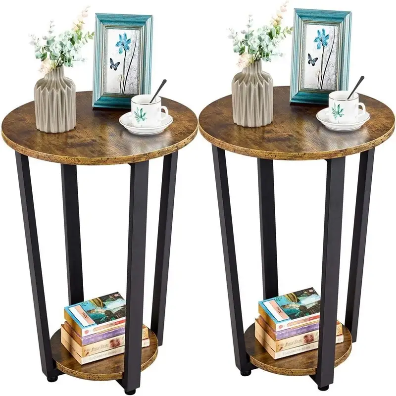 End Table for Living Room Set of 2 - 19.7D x 19.7W x 22.2H