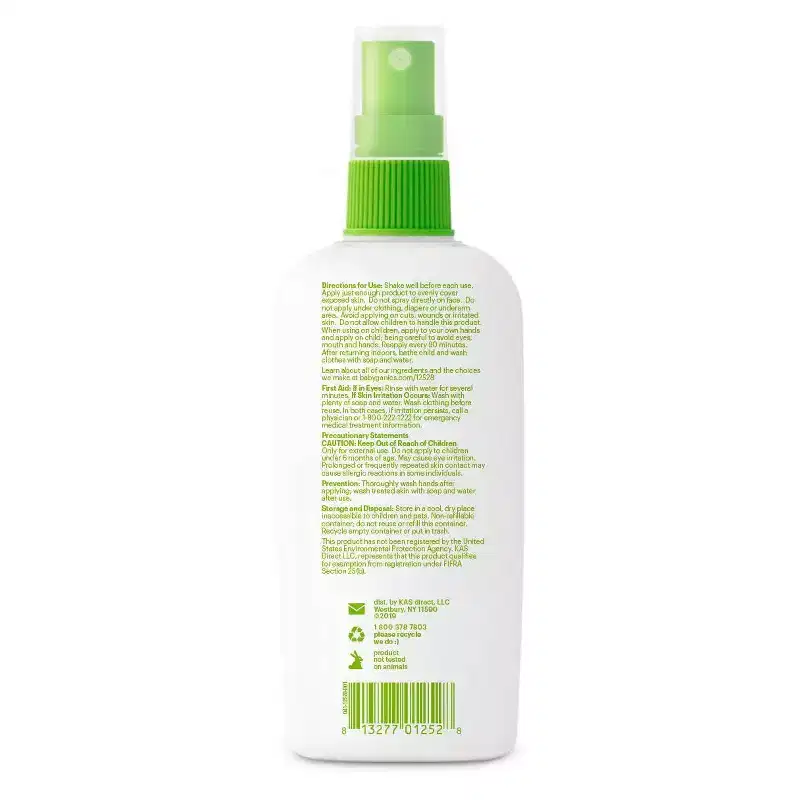 Babyganics 6oz Natural DEET Free Insect Repellent: Pump Spray, Skin Safe, Repels Gnats & Biting Flies