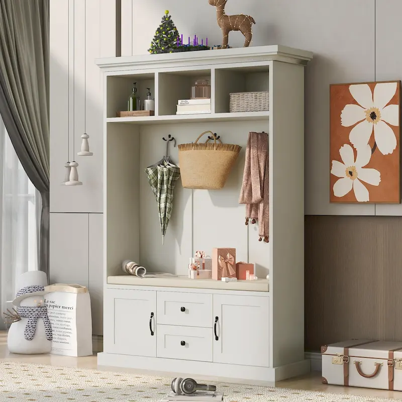 47.2Inch Hall Tree with 3 Hooks for Entrance