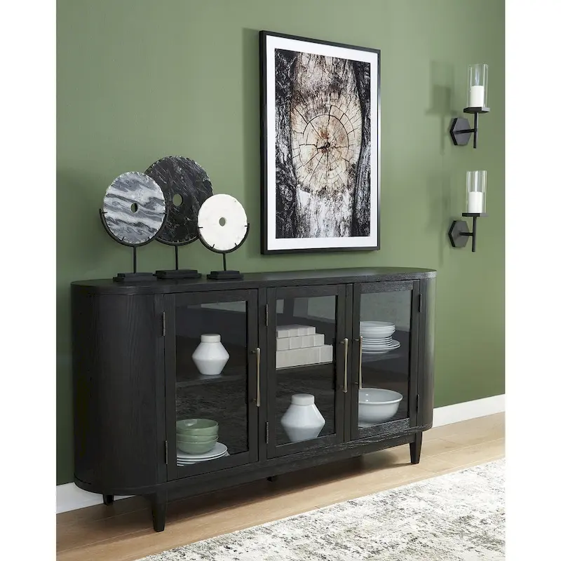 Black/Gray Dining Server - 74.13W x 17.13D x 35.13H