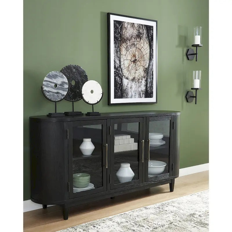 Black/Gray Dining Server - 74.13W x 17.13D x 35.13H