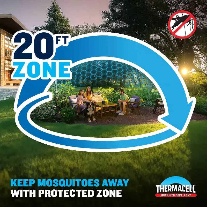 Thermacell E-ZoneGuard Patio Rechargeable Mosquito Repeller with 12-Hr Refill and 5.5-Hr Battery Black