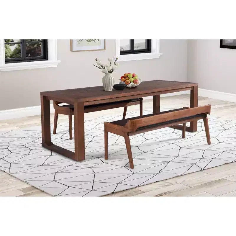 3pc Rasmus Dining Set Chestnut Wire Brush Finish - Boraam