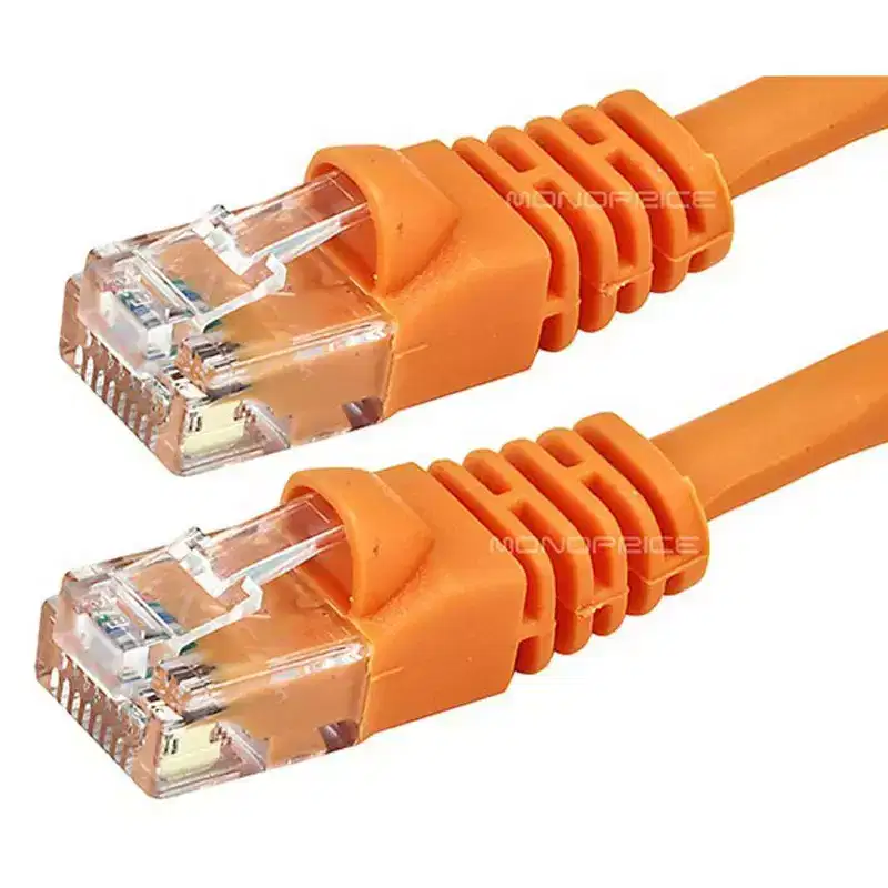 Monoprice Cat5e Ethernet Patch Cable - 5 Feet - Orange | Network Internet Cord - RJ45, Stranded, 350Mhz, UTP, Pure Bare Copper Wire, 24AWG