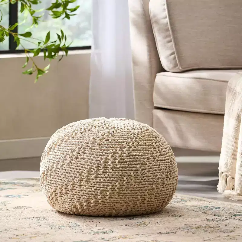 TUYOHW Woven Fabric Bean Bag Chair, Memory Foam Floor Chair for Stylish Comfort, Comfy Sofa Chair for Living Room and Bedroom Decor