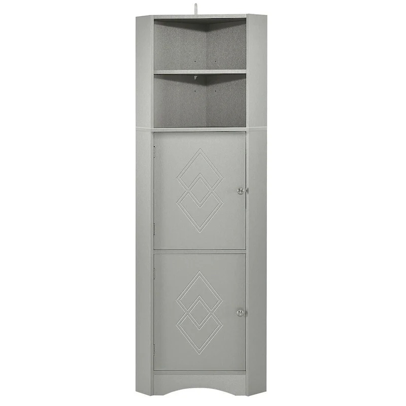 Tall Corner Cabinet with 2 Doors and 4 Shelves