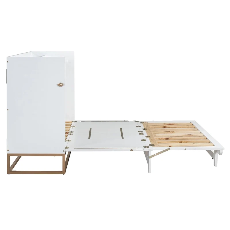 Queen Size Murphy Bed with Space-Saving Cabinet Design , Multi-Functional, 400lb Capacity