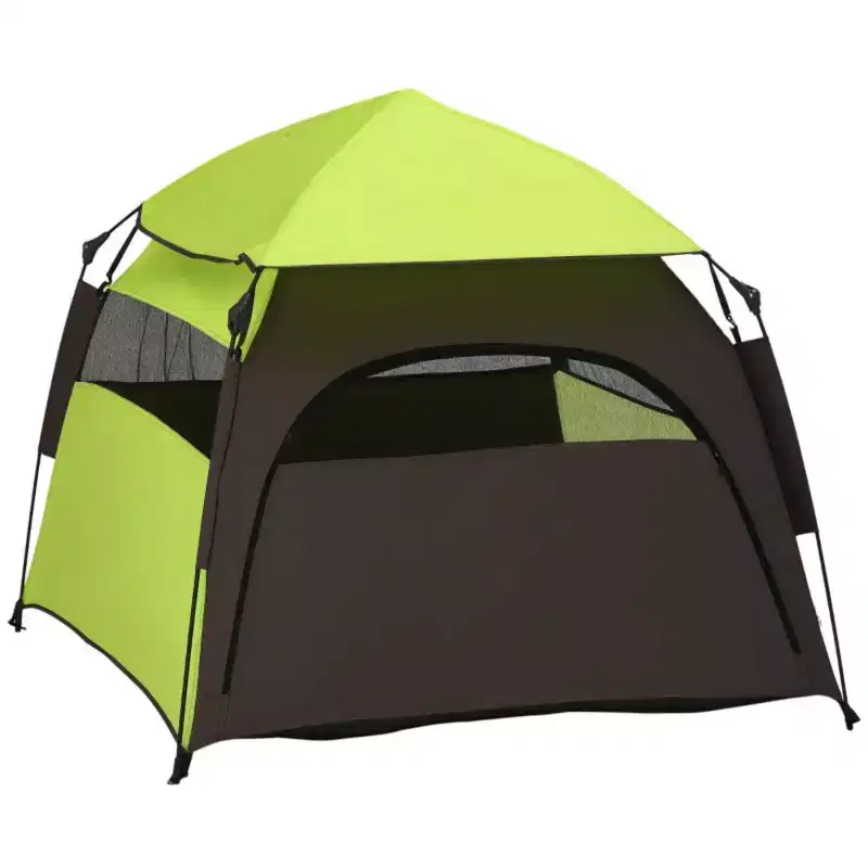 NAYSAYE Portable Pet Camping Tent Pop Up Dog Tent for Sun Protection Lightweight and Easy to Transport, Gray and Green, 47.3*47.3*41.8