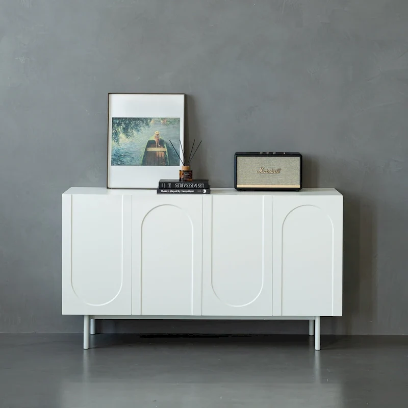 4 Door Cabinet, Modern Accent Cabinet, Sideboard Buffet Cabinet, Entryway Cabinet with Storage for Living Room, Dinning Room