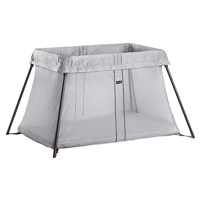 Portable Travel Crib with Carrying Bag - Light Silver