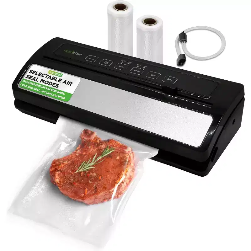 NutriChef PKVS25BK.5 Digital Food Vacuum Sealer System  Automatic Vacuum Air Sealing Preserver