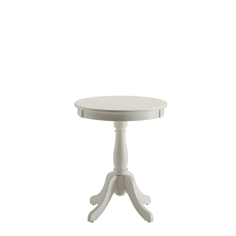 High Round Wooden Pedestal Side End Table with Matte Finish for Living Room or Bedroom - 18L x 18W x 22H