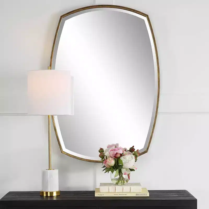 Uttermost Varenna Antiqued Gold 27 x 38 Vanity Wall Mirror