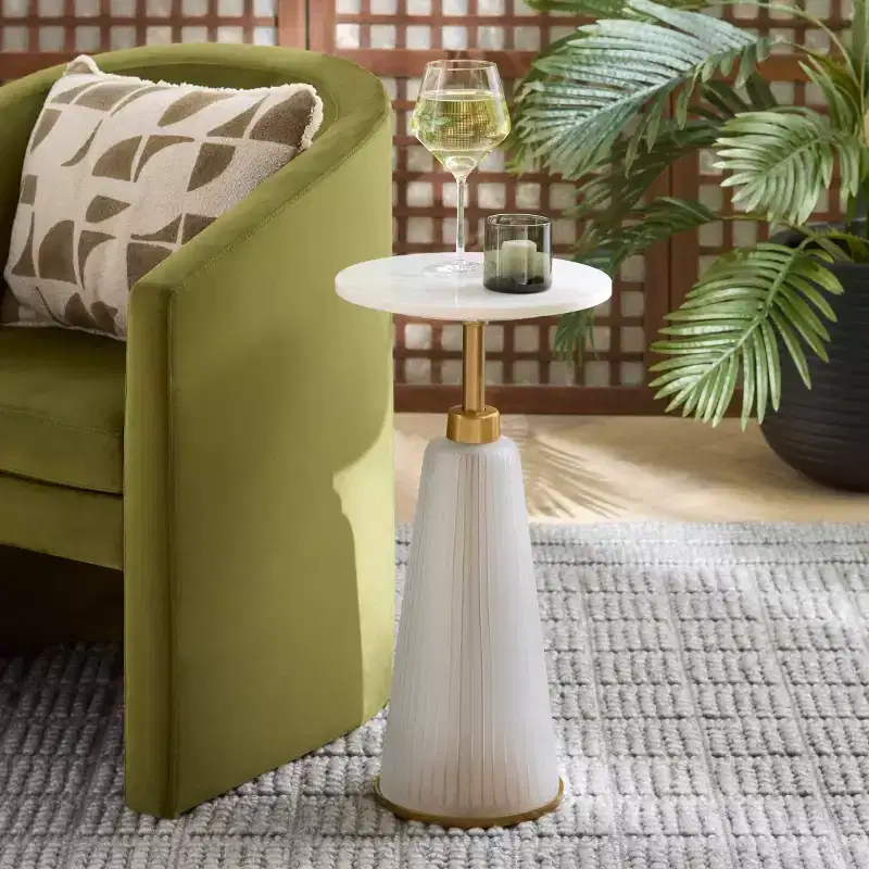 Paulon Side Table - ACC3216 - Cream/White - Safavieh
