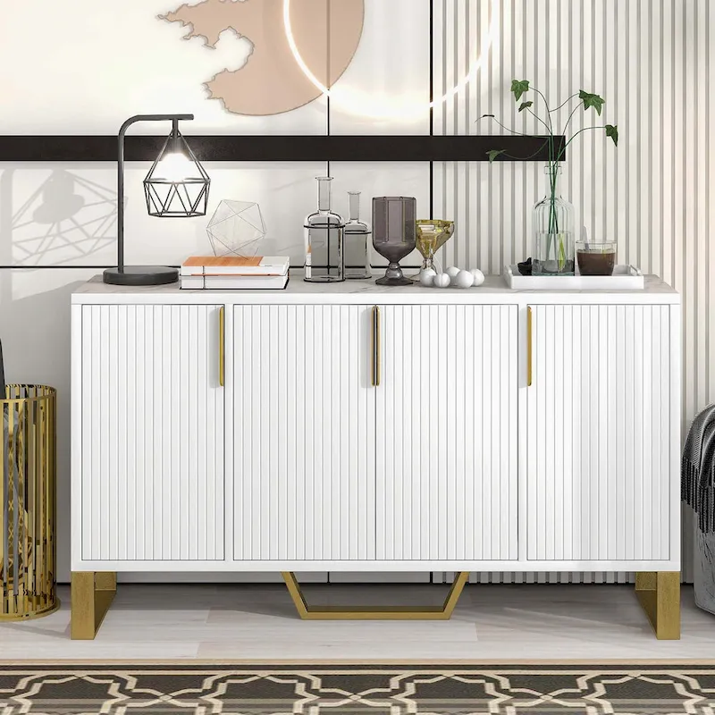Modern Luxury Sideboard with Adjustable Shelves for Kitchen