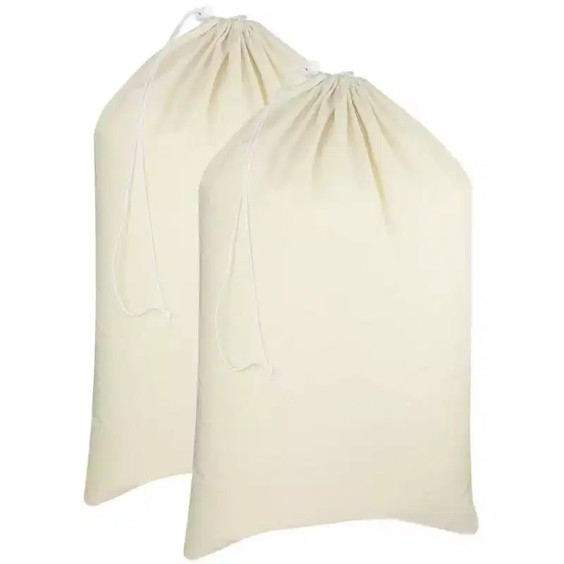 Narwey - 2 Pack Extra Large 100% Cotton Canvas Heavy Duty Laundry Bags