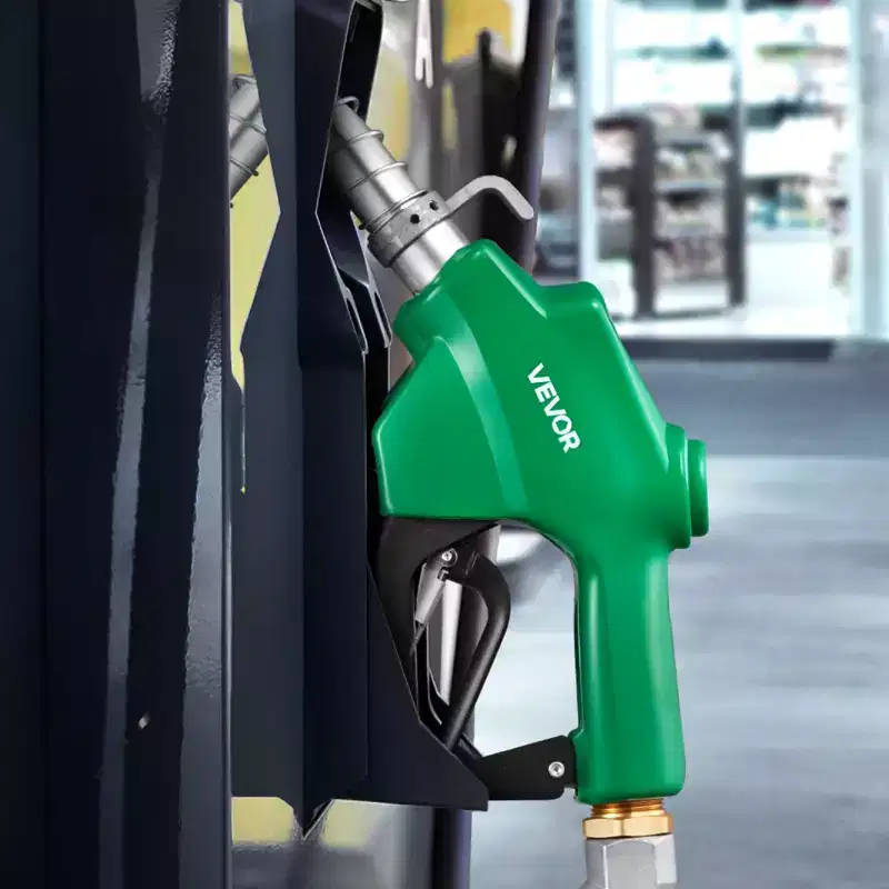 VEVOR 1 Inch NPT Automatic Fuel Nozzle with Swivel, Max Flow Rate 21.6 GPM, Auto Shut Off Diesel Gas Pump Nozzle with 3-Speed Trigger Lock, Green