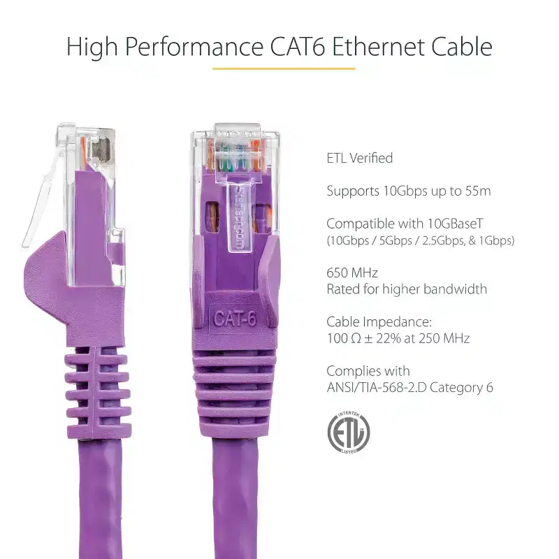 StarTech.com 150ft Purple Cat6 Patch Cable - N6PATCH150PL