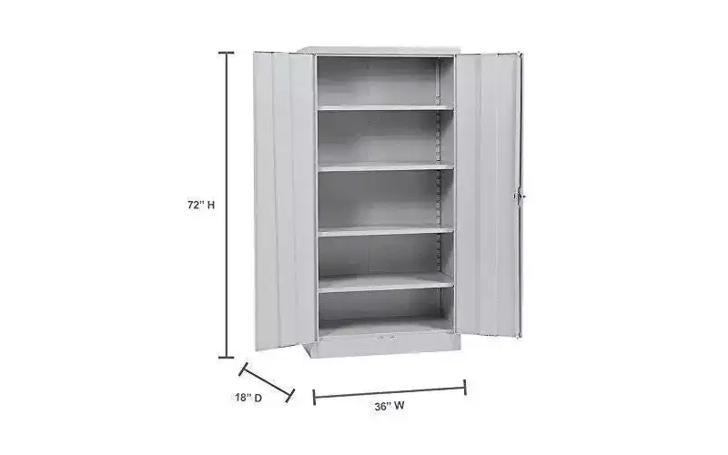 36x18x72 in Steel Freestanding Storage Cabinet | 4 Adjustable Shelves | 750 lb Capacity | Gray
