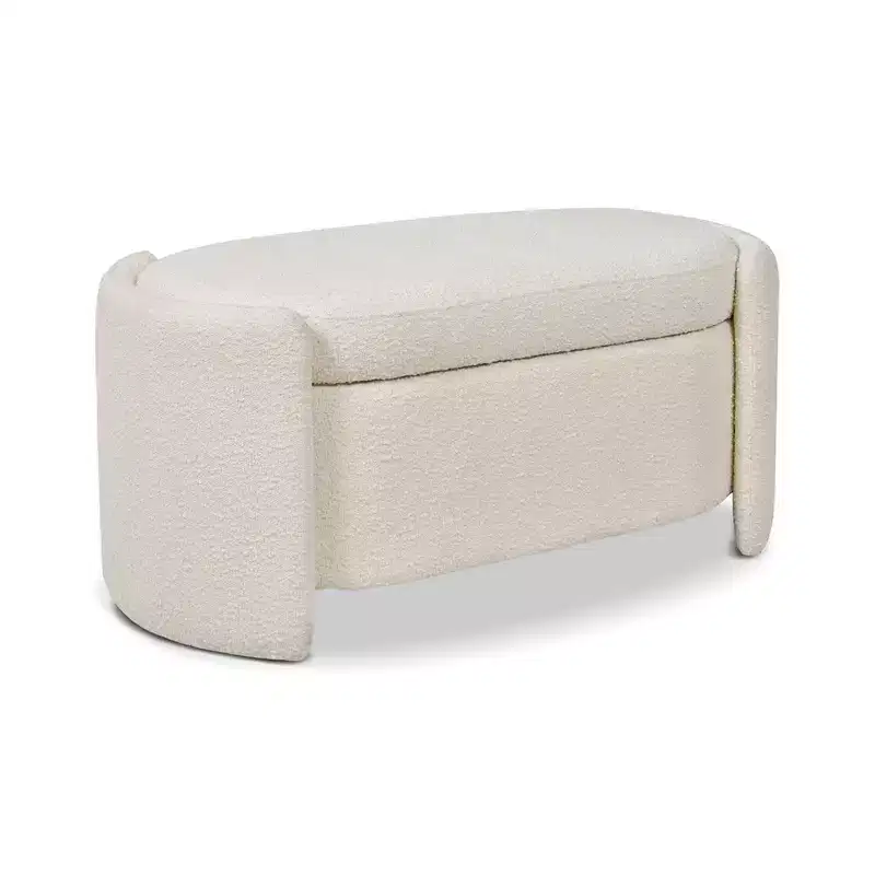 Jennifer Taylor Home Fuji 43 Upholstered Oval Storage Bench